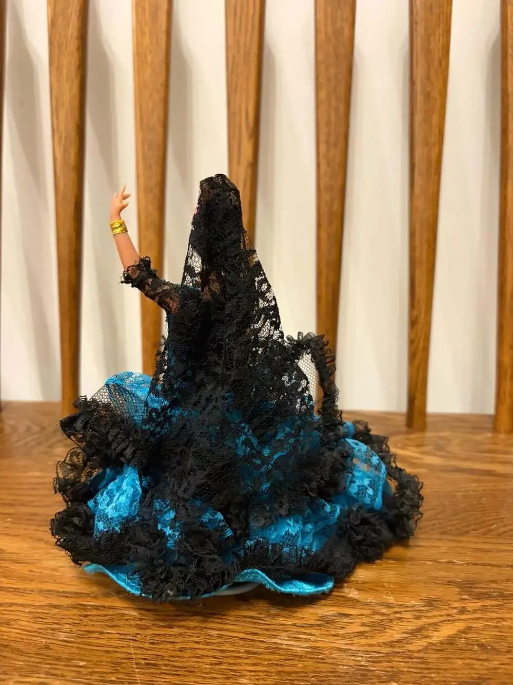 Vintage Marín Chiclana Spanish Flamenco Dancer Doll in Blue Dress